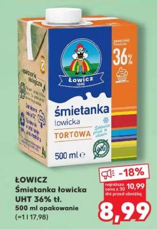 Śmietanka łowicka UHT 36% tł.
