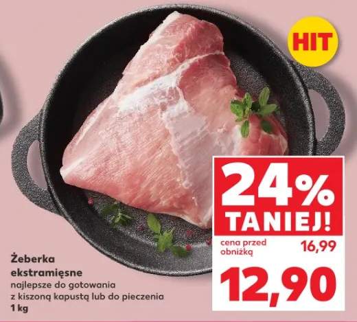 Żeberka ekstramięsne najlepsze do gotowania z kiszoną kapustą lub do pieczenia