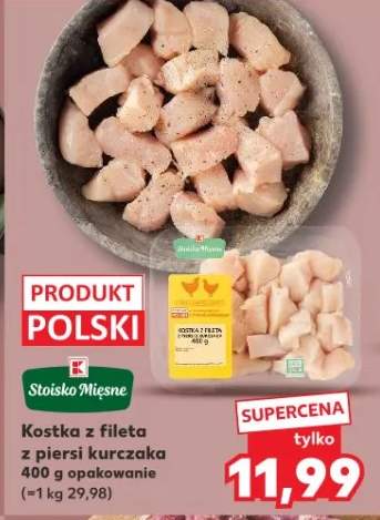Kostka z fileta z piersi kurczaka 400g opakowanie