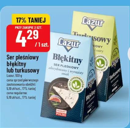 Ser pleśniowy błękitny lub turkusowy