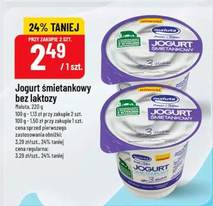 Jogurt śmietankowy bez laktozy