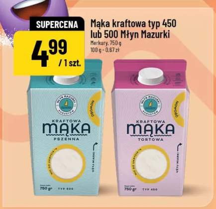 Mąka kraftowa typ 450 lub 500 młyn Mazurki