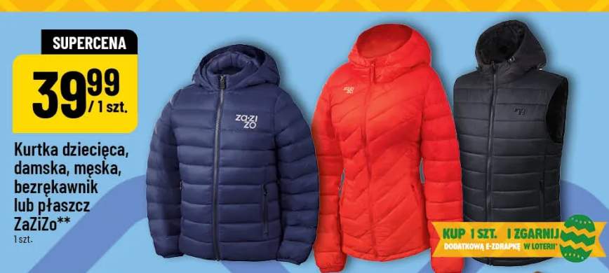 Kurtka dziecięca, damska, męska, bezrękawnik lub płaszcz