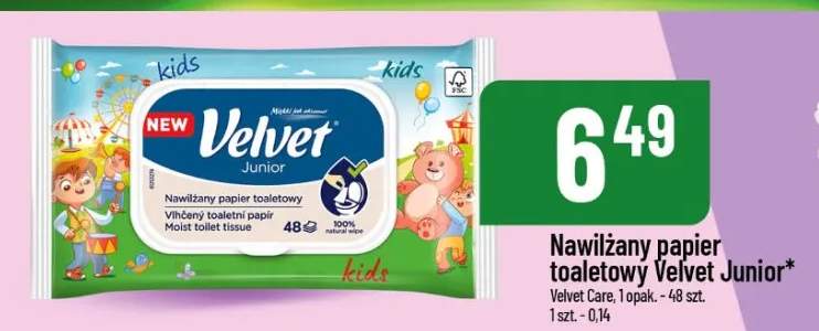 Nawilżany papier toaletowy Junior