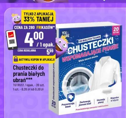 Chusteczki do prania białych ubrań