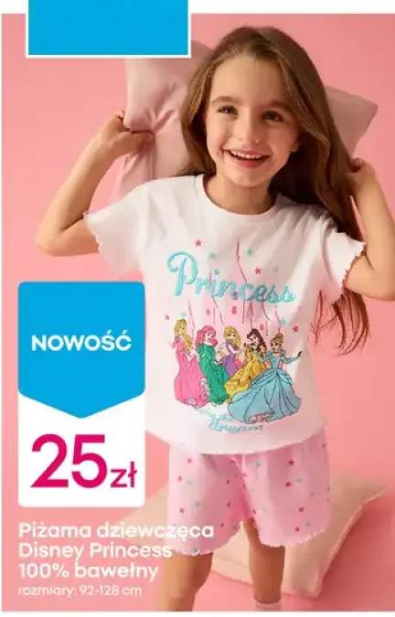 Piżama dziewczęca Disney Princess 100% bawełny