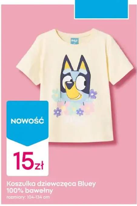 Koszulka dziewczęca Bluey 100% bawełny