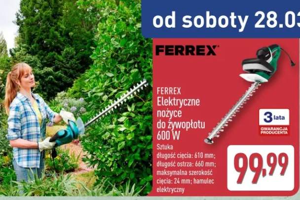 Elektryczne nożyce do żywopłotu 600W