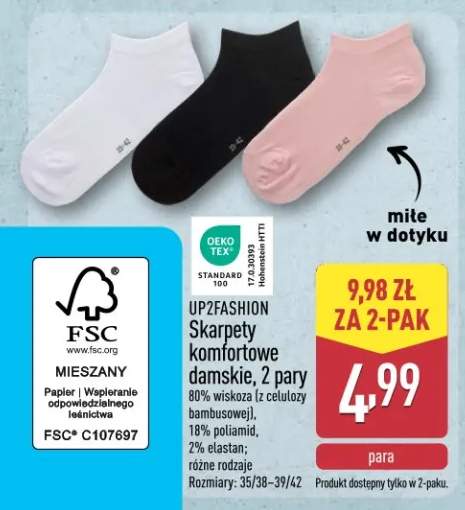 Skarpety komfortowe damskie, 2 pary