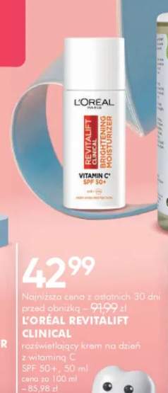 Krem na dzień rozświetlający L'Oreal Revitalift Clinical