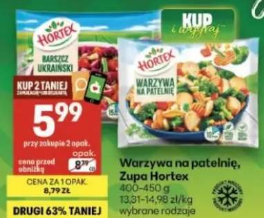 Warzywa na patelnię, zupa Hortex wybrane rodzaje
