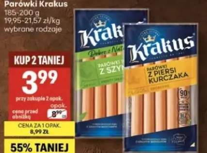 Parówki Krakus wybrane rodzaje