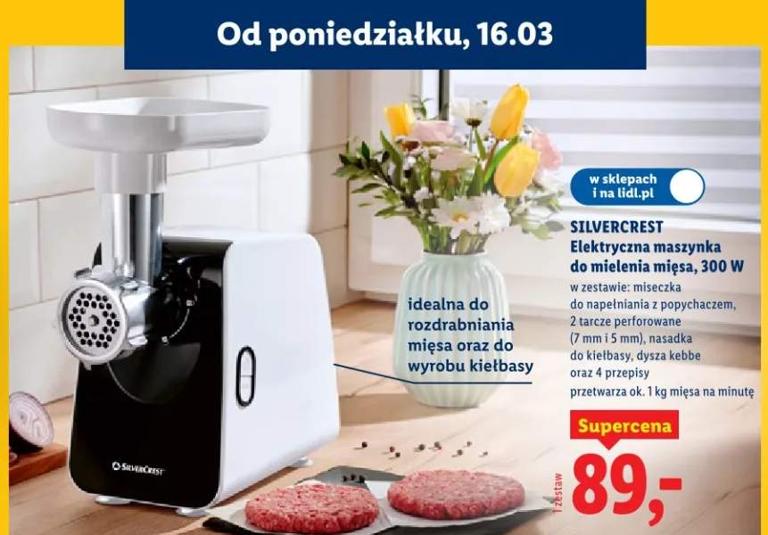 Elektryczna maszynka do mielenia mięsa, 300 W