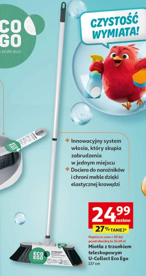 Miotła z trzonkiem teleskopowym