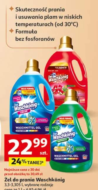 Żel do prania Waschkönig, wybrane rodzaje