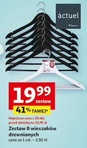 Zestaw 8 wieszaków drewnianych