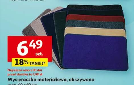 Wycieraczka materiałowa, obszywana wym.: 40 x 60 cm