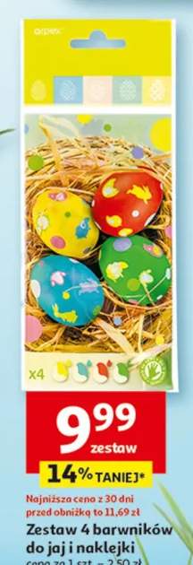 Zestaw 4 barwników do jaj i naklejki