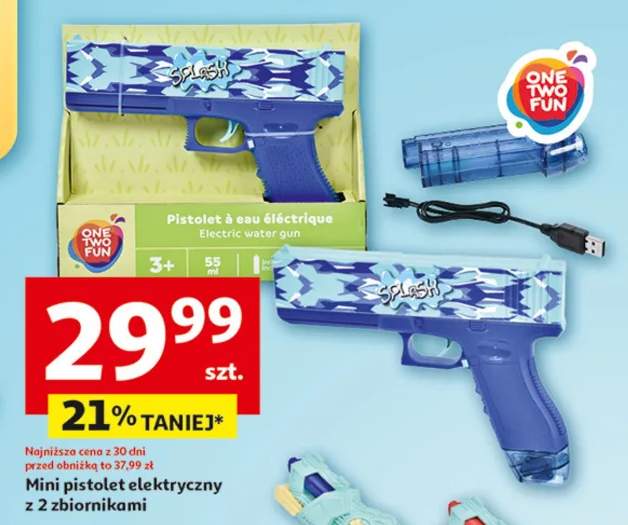 Mini pistolet elektryczny z 2 zbiornikami