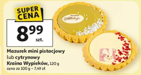 Mazurek mini pistacjowy lub cytrynowy Krainy Wypieków