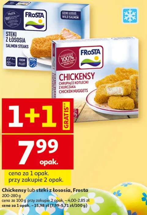 Chickensy lub steki z łososia, Frosta