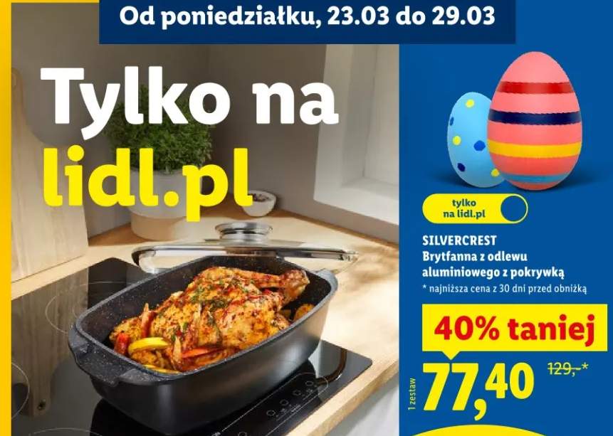 Brytfanna z odlewu aluminiowego z pokrywką