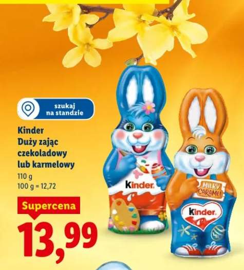 Duży zając czekoladowy lub karmelowy