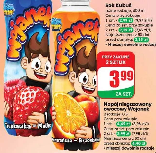 Napój niegazowany owocowy truskawka malina