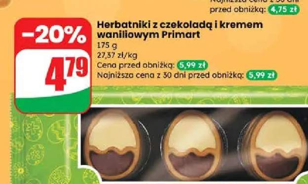 Herbatniki z czekoladą i kremem waniliowym