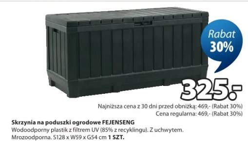 Skrzynia na poduszki ogrodowe Fejenseng wodoodporna. Plastik z filtrem UV