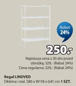 Regał Lindved okleina i stal