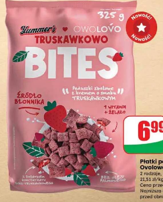 Płatki poduszki Ovolovo truskawkowo Bites