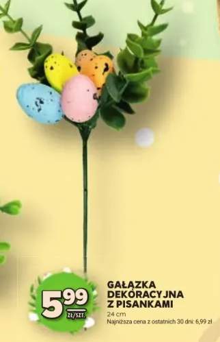 Gałązka dekoracyjna z pisankami 24cm