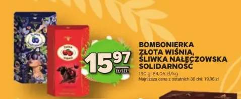 Bombonierka złota wiśnia, śliwka nałęczowska solidarność