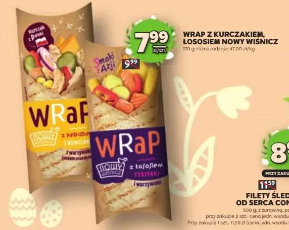 Wrap z kurczakiem, łososiem Nowy Wiśnicz