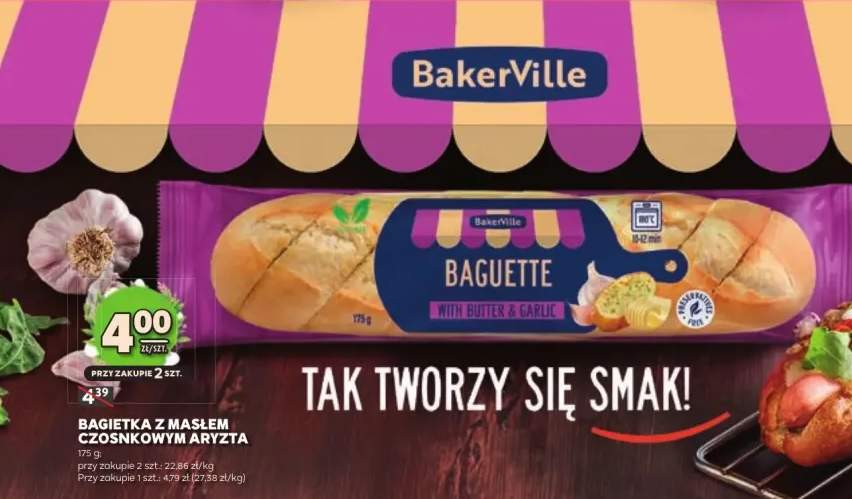 Bagietka z masłem czosnkowym aryzta