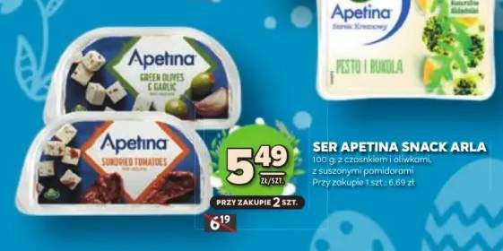 Ser apetina snack z czosnkiem i oliwkami, z suszonym pomidorem