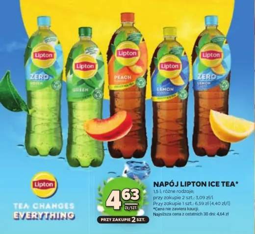 Napój Lipton Ice Tea Green, Peach, Lemon różne rodzaje