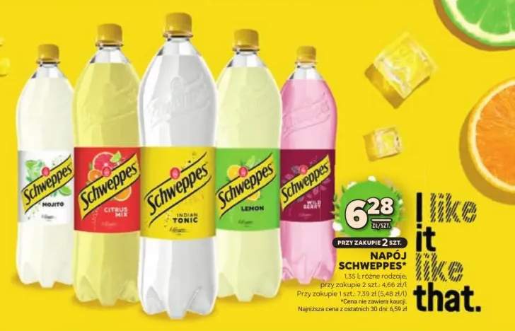 Napój Schweppes różne rodzaje