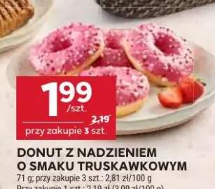 Donut z nadzieniem o smaku truskawkowym