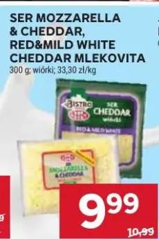 Ser mozzarella & cheddar, red&mild white cheddar mlekovita wiórki