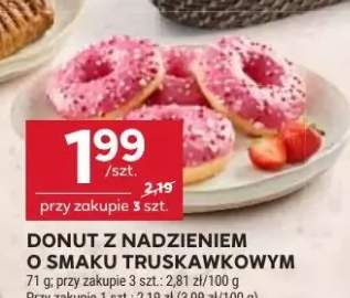 Donut z nadzieniem o smaku truskawkowym