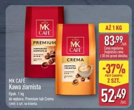 Kawa ziarnista Premium lub Crema