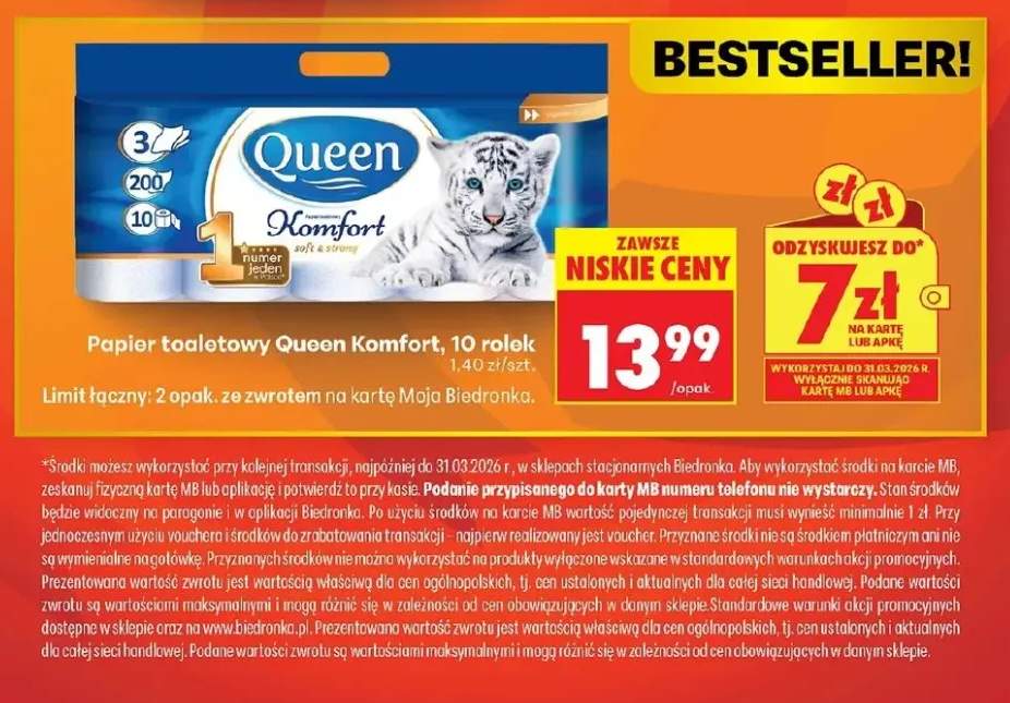 Papier toaletowy Queen Komfort, 10 rolek