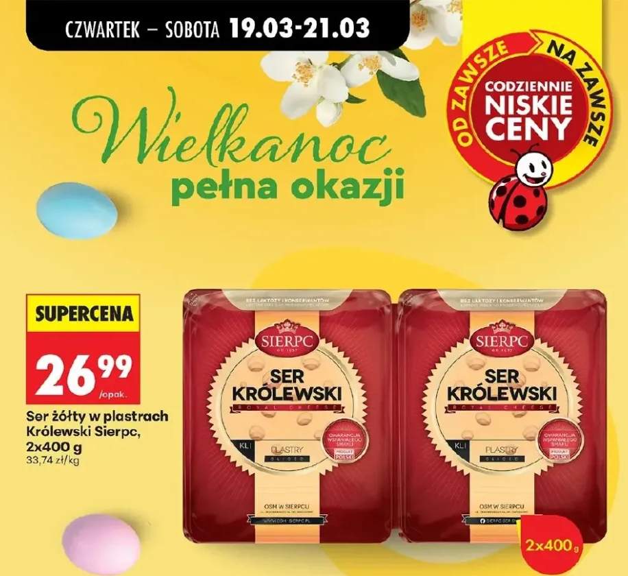 Ser żółty w plastrach Królewski