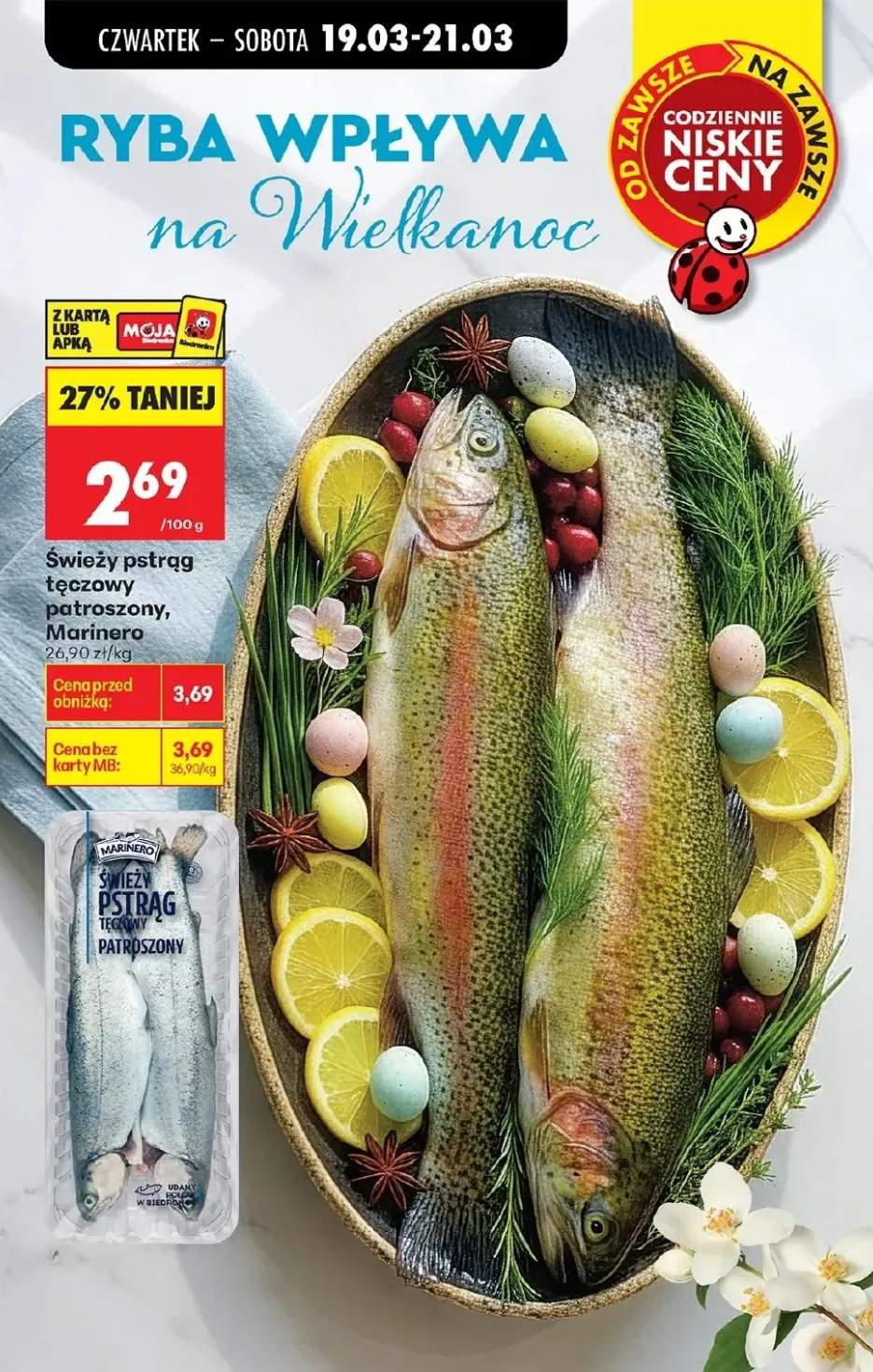 Pstrąg tęczowy patroszony świeży