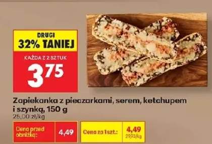 Zapiekanka z pieczarkami, serem, ketchupem i szynką