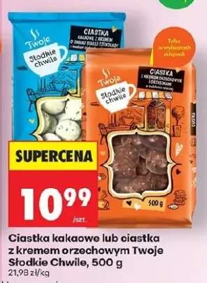 Ciastka kakaowe lub ciastka z kremem orzechowym Słodkie Chwile