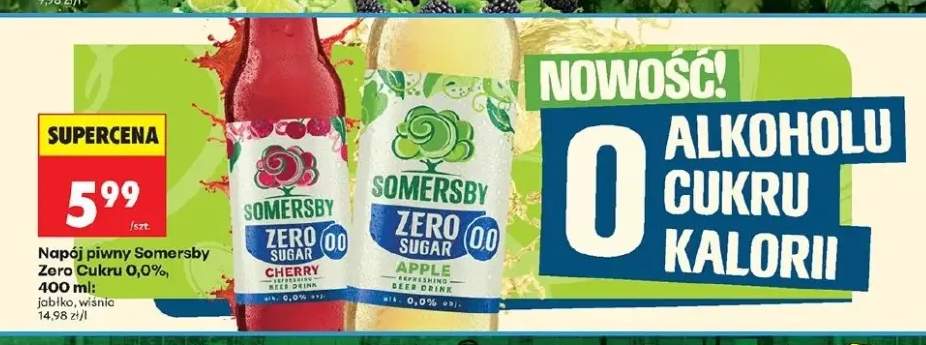 Napój piwny Zero Cukru 0,0% jabłko, wiśnia