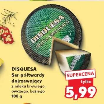 Ser półtwardy dojrzewający z mleka krowiego, owczego, koziego